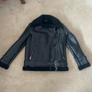 Faux Fur Double Faced Leather Jacket